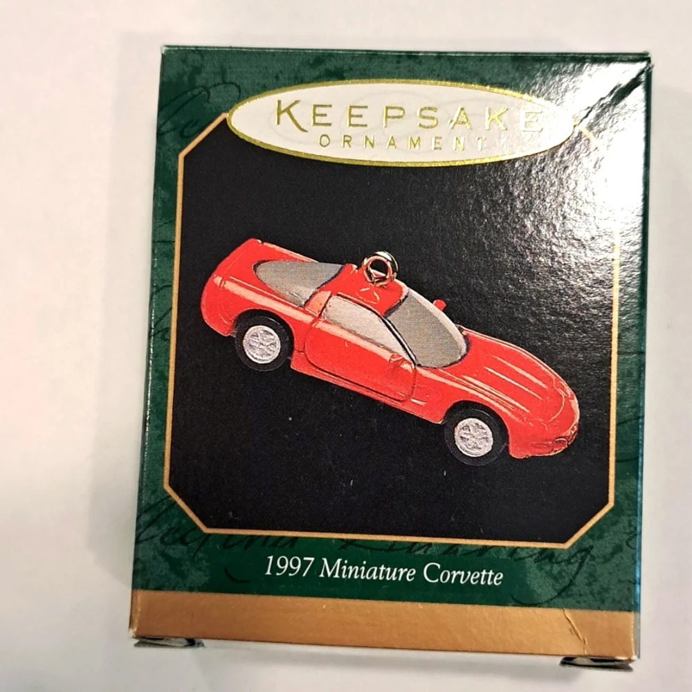 6 mini Hallmark car ornaments